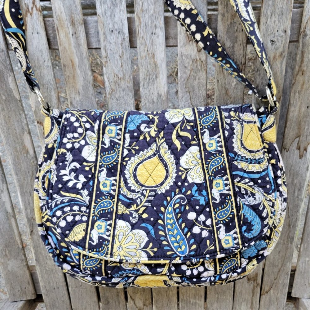 VERA BRADLEY Ella Blue Lizzy Bag Crossbody Shoulder Purse